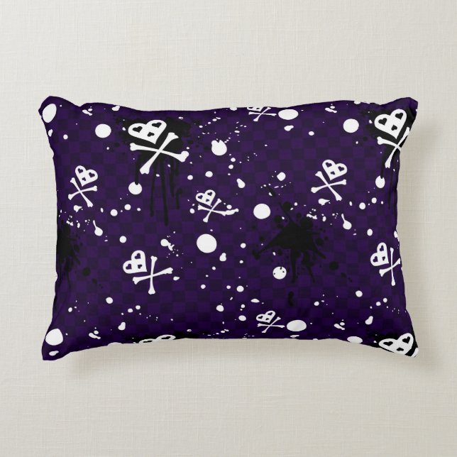 Dark Colour Emo Pattern With Paint Accent Pillow (Front)