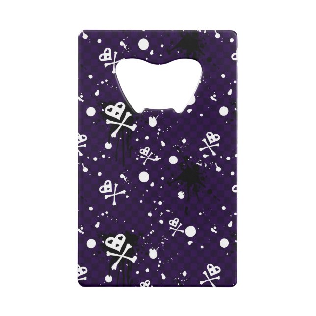 Dark Colour Emo Pattern With Paint Credit Card Bottle Opener (Front)
