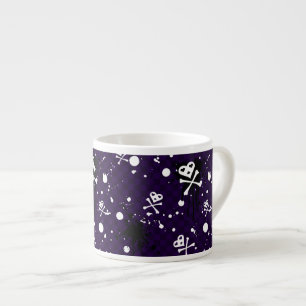 Dark Colour Emo Pattern With Paint Espresso Cup