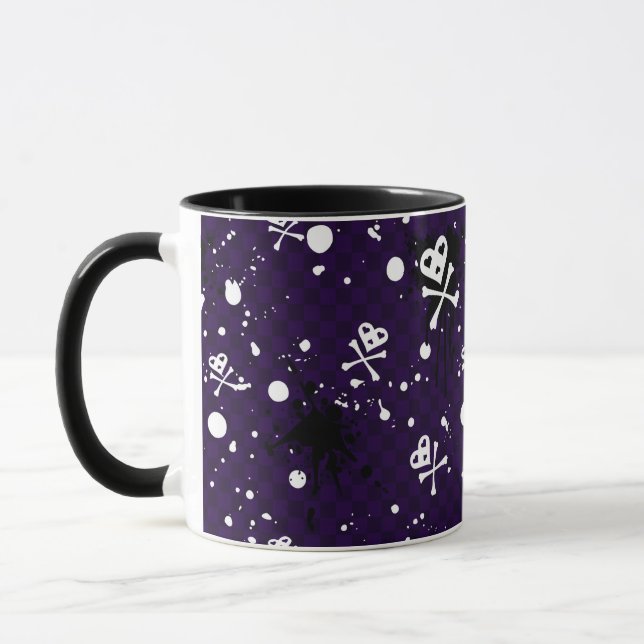 Dark Colour Emo Pattern With Paint Mug (Left)