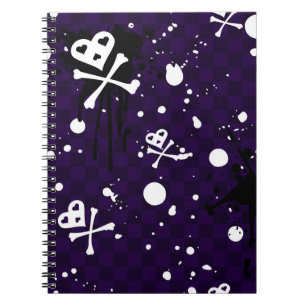 Dark Colour Emo Pattern With Paint Notebook