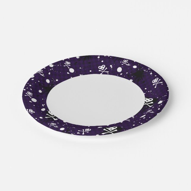 Dark Colour Emo Pattern With Paint Paper Plate (Angled)