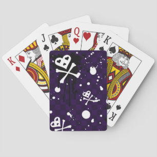 Dark Colour Emo Pattern With Paint Playing Cards