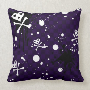 Dark Colour Emo Pattern With Paint Throw Pillow