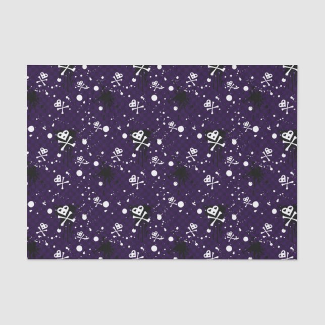 Dark Colour Emo Pattern With Paint Tissue Paper (Front)