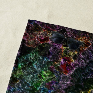 Dark coloured texture, corroded or destroyed spong beach towel
