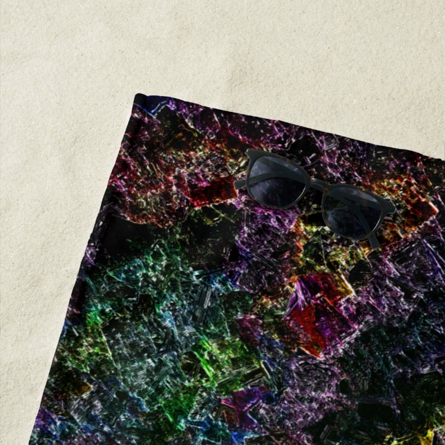 Dark coloured texture, corroded or destroyed spong beach towel (In Situ)