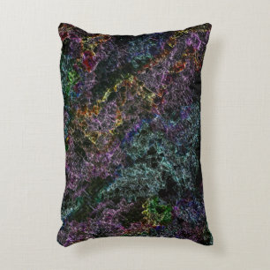 Dark coloured texture, destroyed or corroded spong accent pillow
