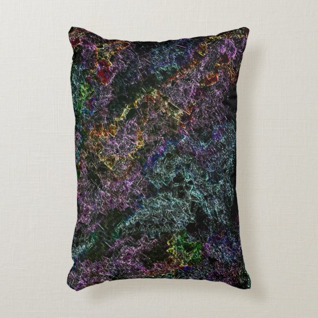 Dark coloured texture, destroyed or corroded spong accent pillow (Front(Vertical))