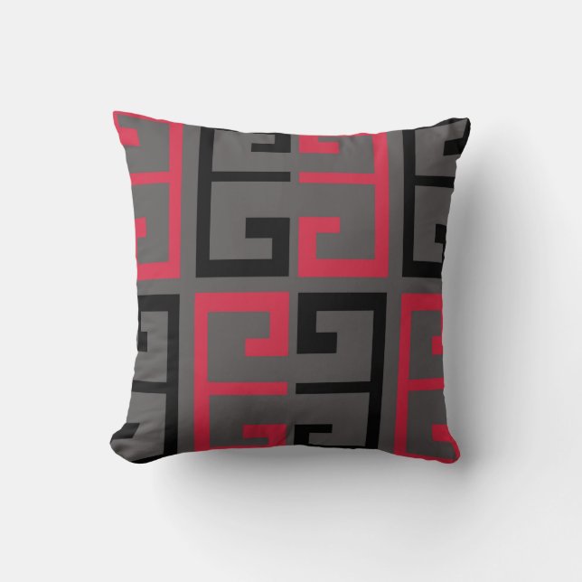 Dark Coloured Tile Throw Pillow (Front)