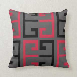 Dark Coloured Tile Throw Pillow