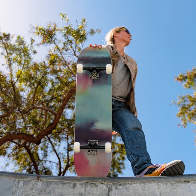 Dark colourful abstract blend  skateboard (Outdoor 1)
