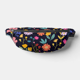 Dark Colourful Ditsy Floral Bohemian Pattern Fanny Pack