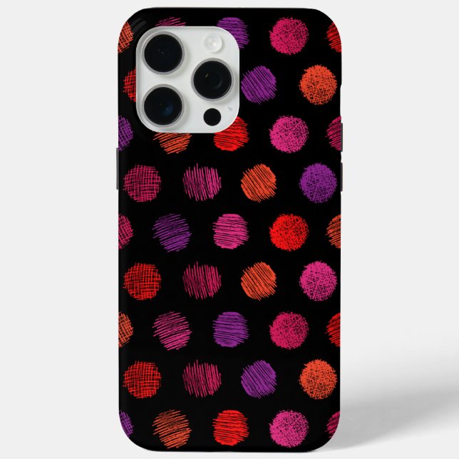 Dark Colourful Pattern iPhone 15 Pro Max Case (Back)