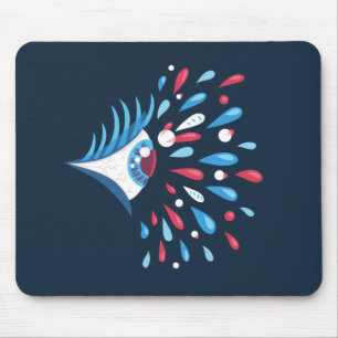 Dark Colourful Splash Psychedelic Eye Mouse Pad