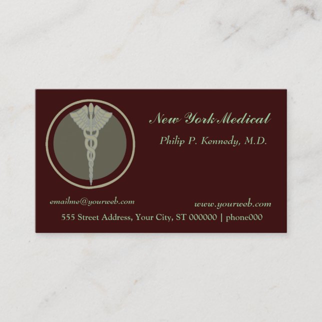 Dark Colours Medical Caduceus Doctor Appointments (Front)