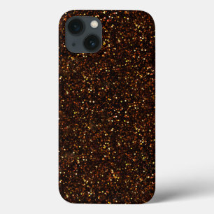 Dark Copper Bronze Orange Glitter iPhone 13 Case