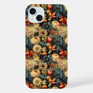 Dark Cottagecore Autumn Pumpkin Floral iPhone 15 Plus Case