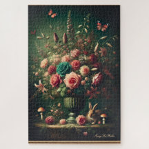 Dark Cottagecore Floral Bunny Mushroom Bouquet 