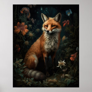 Dark Cottagecore Red Fox Art Imprimer Poster