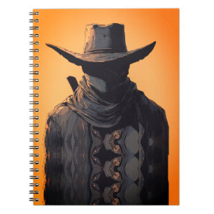 Dark Cowboy Outlaw Wall Art Print Notebook