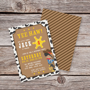 Dark Cowboy Wild West Birthday Invitation