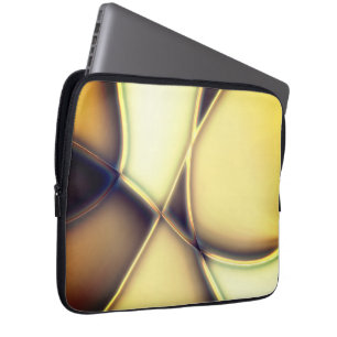 Dark curved lines on blue shadow over cream beige  laptop sleeve