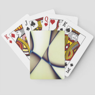 Dark curved lines on blue shadow over cream beige  playing cards
