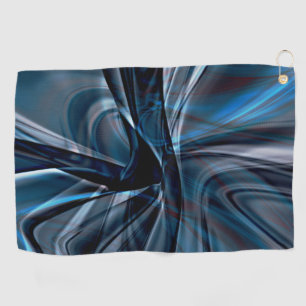 Dark curved polished overlapping twisted strokes golf towel