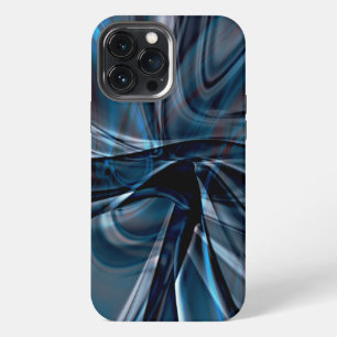 Dark curved polished overlapping twisted strokes   iPhone 13 pro max case