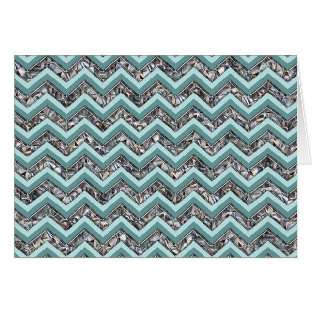 Dark Cut Glass and Teal Zigzag (Front Horizontal)