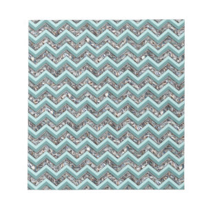 Dark Cut Glass and Teal Zigzag Notepad