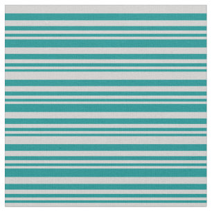 Dark Cyan and Light Grey Coloured Lines Pattern Fabric
