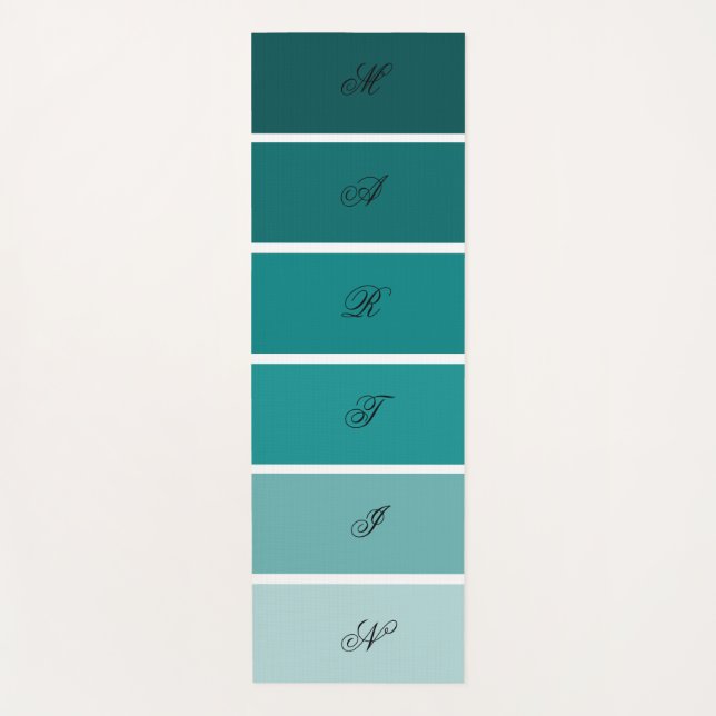 Dark Cyan Colour Palette Modern Custom Yoga Mat (Front)