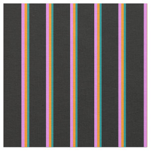 Dark Cyan, Dark Orange, Violet, and Black Coloured Fabric