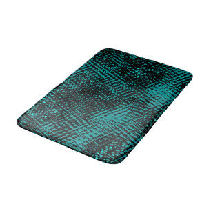 Dark cyan-green strokes criss-crossing like burlap bath mat