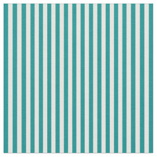 Dark Cyan & Mint Cream Pattern of Stripes Fabric