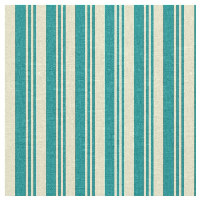 Dark Cyan & Pale Goldenrod Pattern Fabric (Close Up)