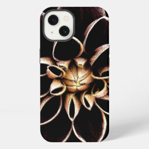 Dark dahlia flower illustration iPhone 13 case