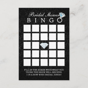 Dark Damask Diamond Bridal Shower Bingo Cards