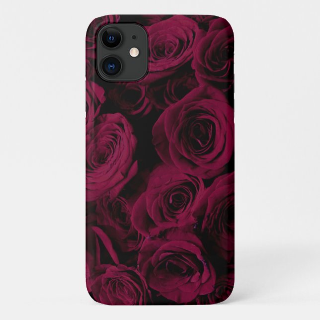 Dark deep red magenta burgundy roses  Case-Mate iPhone case (Back)