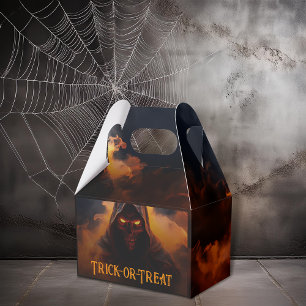 Dark demon with orange smoke halloween favor box