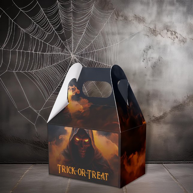 Dark demon with orange smoke halloween favor box (Creator Uploaded)