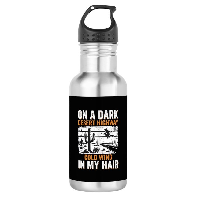 Dark Desert Highway Cactus Sunset Design_1 532 Ml Water Bottle (Front)