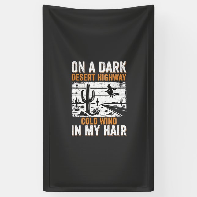 Dark Desert Highway Cactus Sunset Design_1 Banner (Vertical)