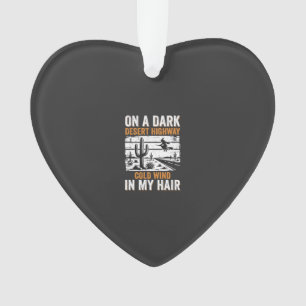 Dark Desert Highway Cactus Sunset Design_1 Ornament