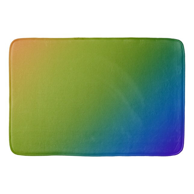 Dark Diagonal Rainbow Bath Mat (Front)