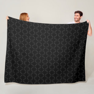 Dark Diamond Embroidered Armani Satin Pattern Fleece Blanket