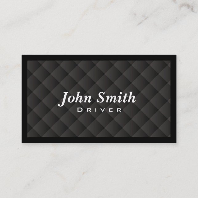 Dark Diamond Quilt Driver Business Card (Front)