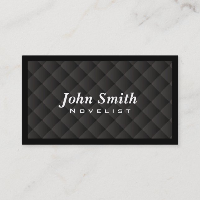 Dark Diamond Quilt Novelist Business Card (Front)
